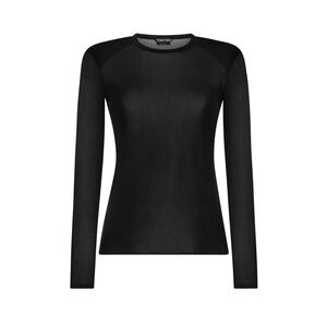 Tom Ford Black Slinky Viscose Jersey Sheer Top XXS